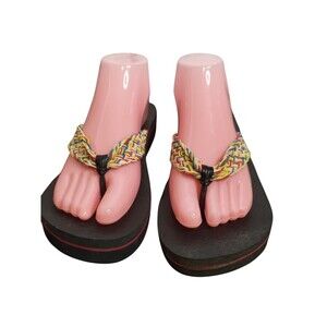 Skechers Meditation Flip-Flop Women’s Size 9 Black Yoga Foam